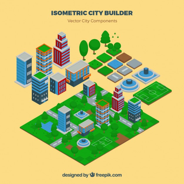 Build Your City In Isometric View Vector Free Download 626x626 Build Your City In Isometric View Vector Free Download