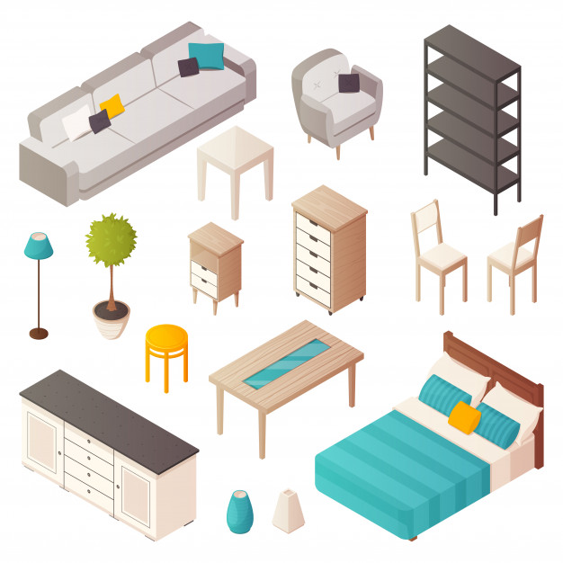 626x626 Isolated Isometric Home Furniture Icons Set Vector Free Download