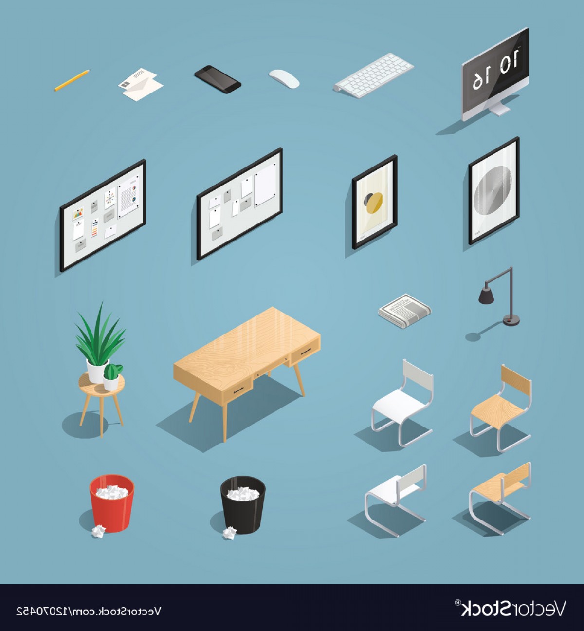1200x1296 Isometric Funiture Set Vector Soidergi