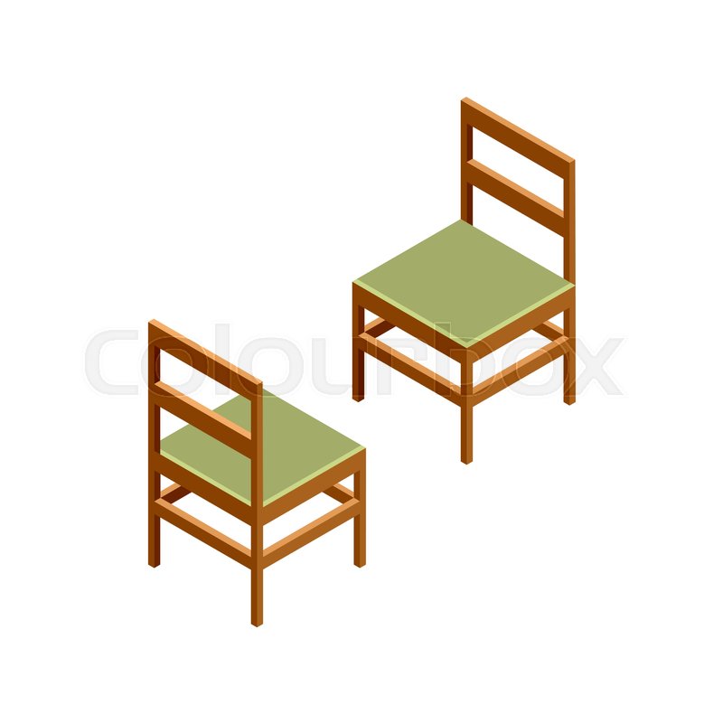 800x800 Isometric Chairs Wooden Furniture Stock Vector Colourbox