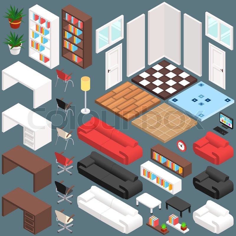 800x800 Isometric Office Planning Vector Stock Vector Colourbox