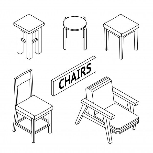 626x626 Isometric Chairs Vector Premium Download