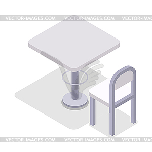 300x300 Dinner Table Chair Isometric Furniture