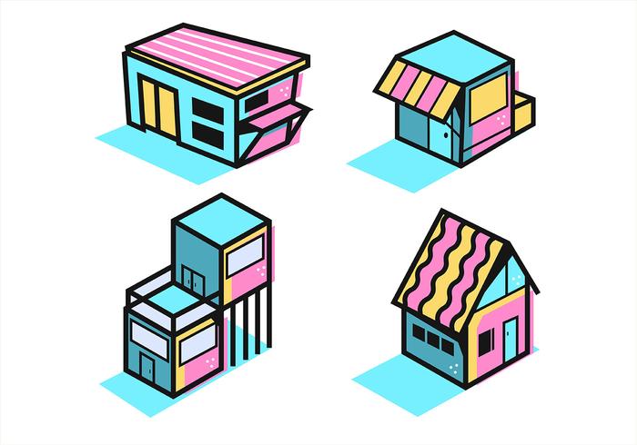 700x490 Isometric House In Thick Lines