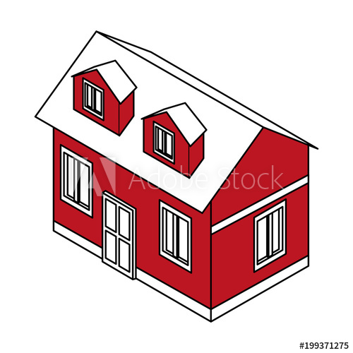 500x500 Isometric House Real Estate Vector Illustration Graphic Design