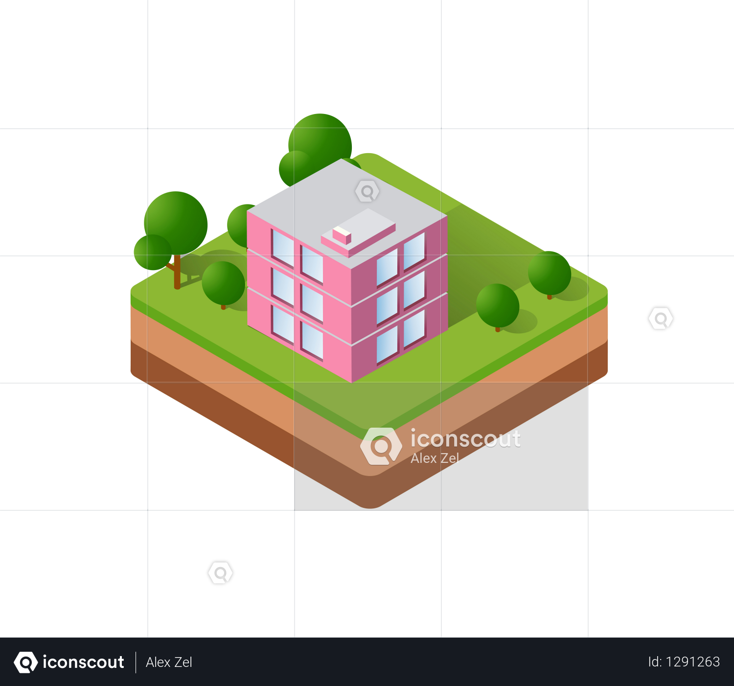 1500x1402 Premium Isometric House Illustration Download In Png Vector Format