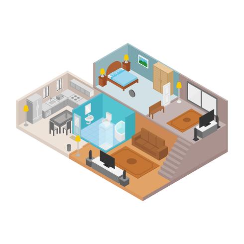 490x490 Isometric House Vector Illustration