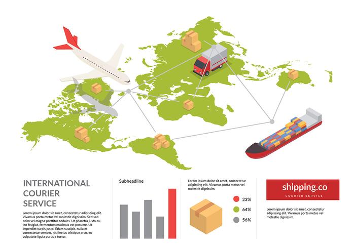 700x490 Global Map Shipping Isometric Free Vector