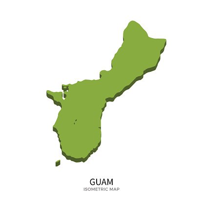 416x416 Isometric Map Of Guam Detailed Vector Illustration Premium Clipart