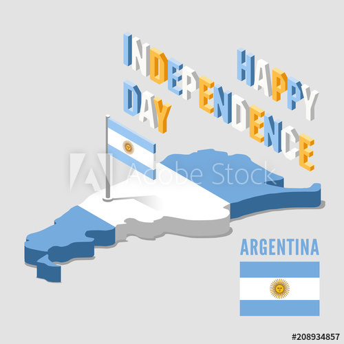 500x500 Argentina Independence Day Argentina Isometric Map Vector