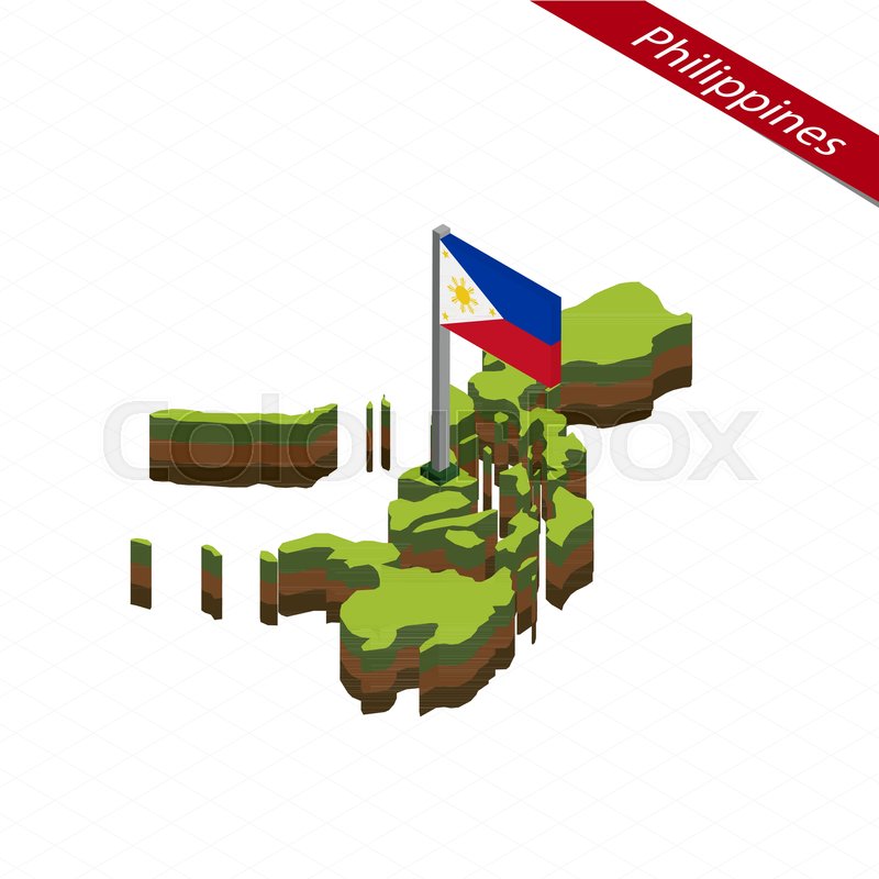 800x800 Isometric Map And Flag Of Philippines Stock Vector Colourbox