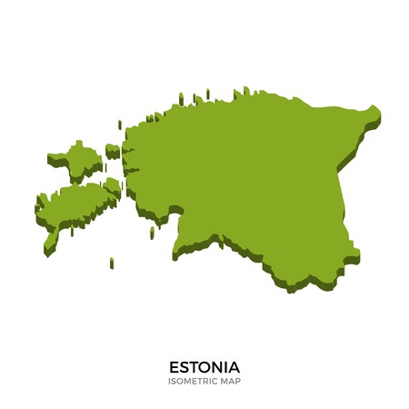 450x450 Isometric Map Of Estonia Detailed Vector Illustration Isolated