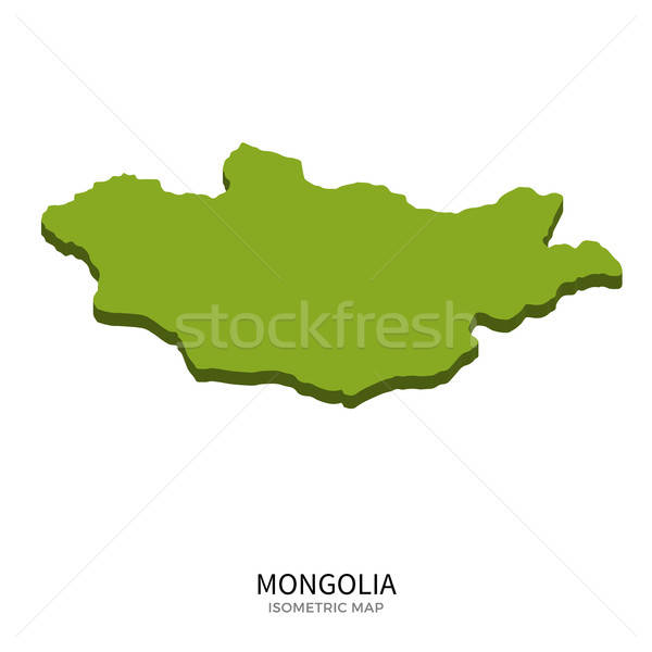 600x600 Isometric Map Of Mongolia Detailed Vector Illustration Vector
