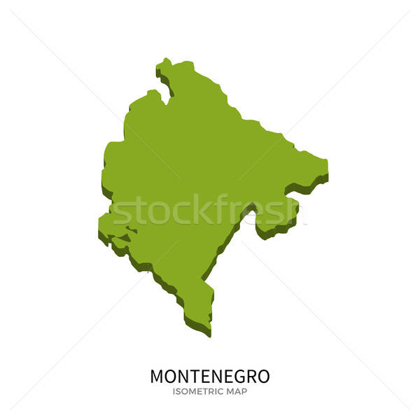 600x600 Isometric Map Of Montenegro Detailed Vector Illustration Vector