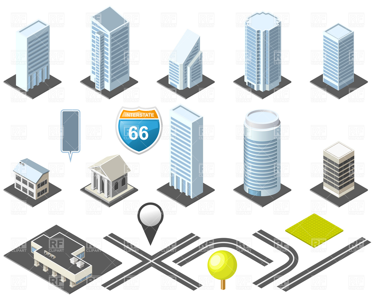 1200x960 Isometric Map Toolkit Downtown Vector Image Of Architecture