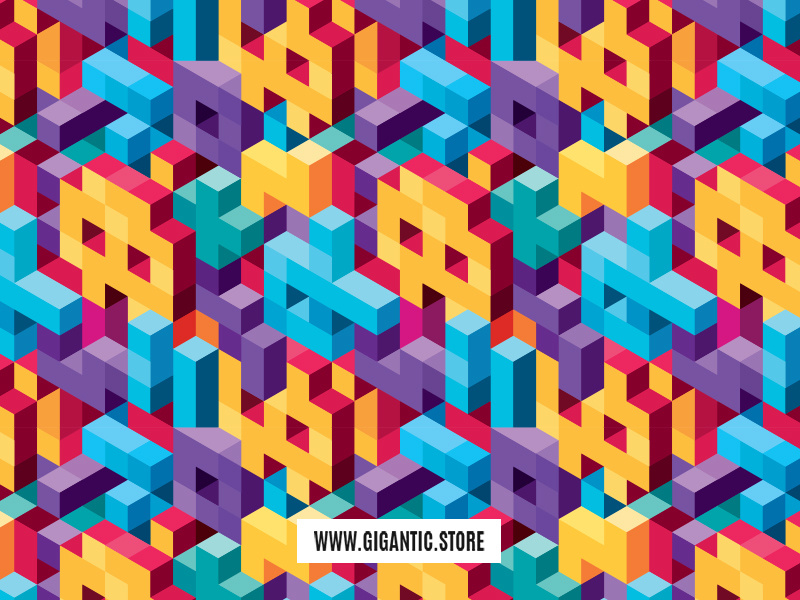 800x600 Isometric Vector Background Seamless Pattern