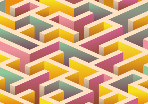 626x440 Isometric Seamless Maze Pattern Vector Premium Download