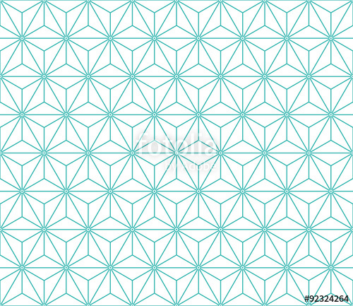 500x433 Seamless Mint And White Vintage Japanese Asanoha Isometric Pattern