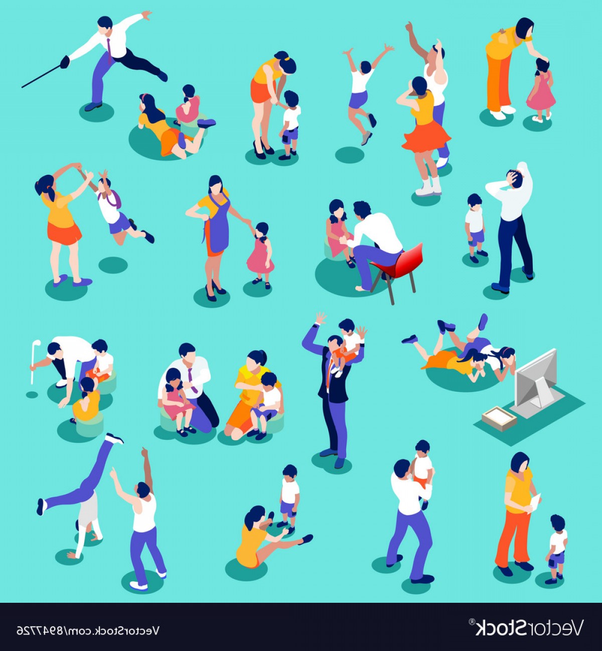 1200x1296 Isometric People Vector Handandbeak