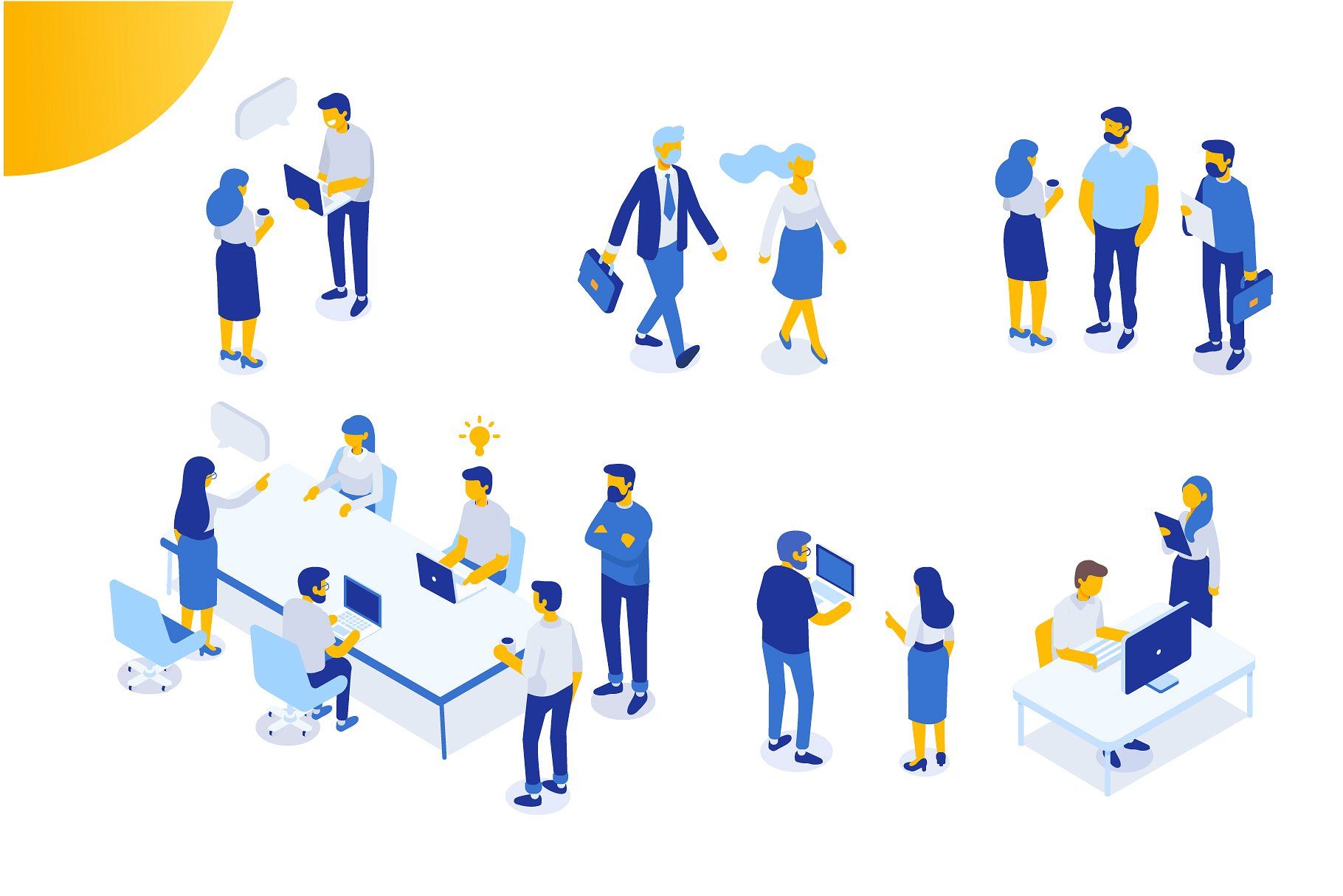 1820x1215 Isometric People Big Vector Set