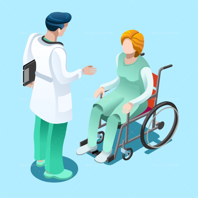 690x690 Medical Professionals Isometric People Vector