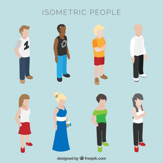 626x626 Collection Of Isometric People Vector Free Download