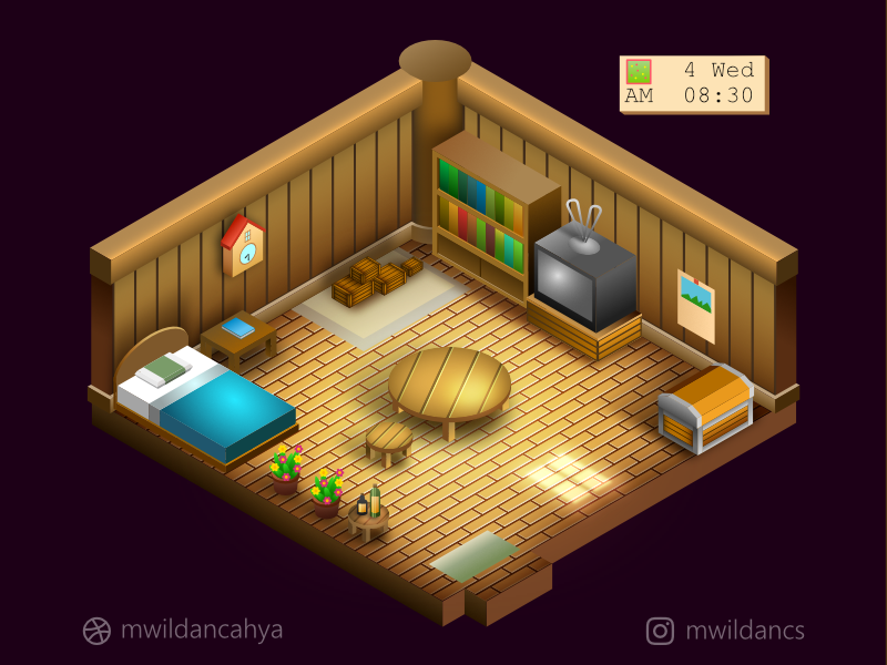 800x600 Isometric Harvest Moon Btn Room