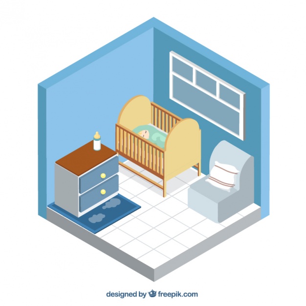 626x626 Isometric Baby Room Vector Free Download
