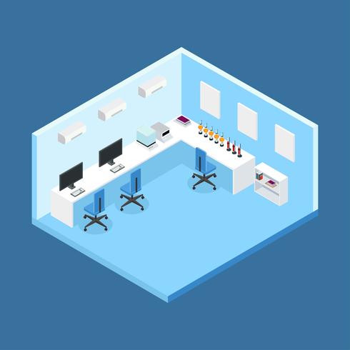 490x490 Lab Isometric Room Vector