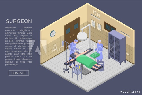 500x334 Surgeon Room Concept Banner Isometric Illustration Of Surgeon