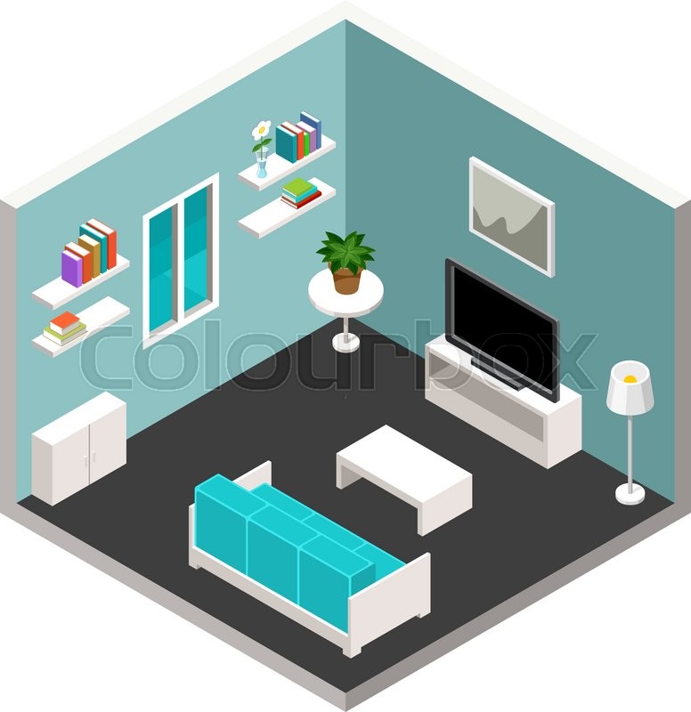 776x800 Vector Interior Of The Isometric Room Stock Vector Colourbox