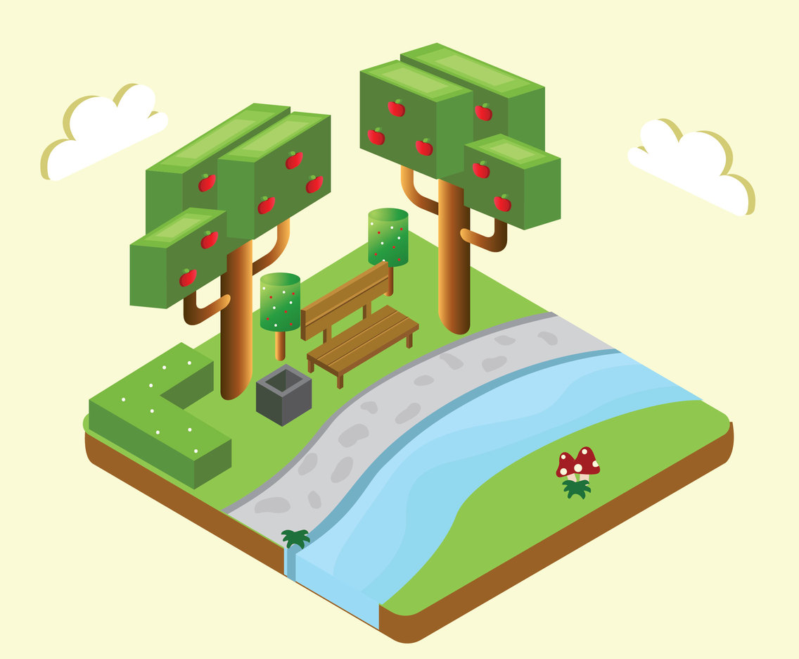 Isometric Apple Tree Vector Design Vector Art Graphics 1136x936 Isometric Apple Tree Vector Design Vector Art Graphics