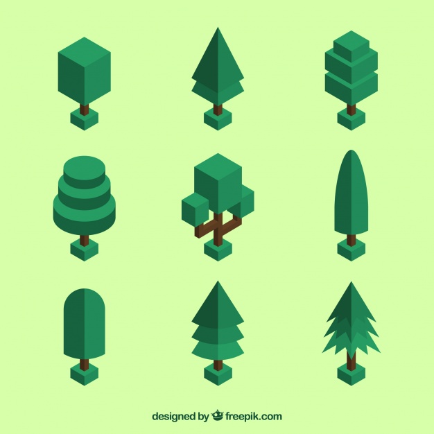 Isometric Tree Collection Vector Free Download 626x626 Isometric Tree Collection Vector Free Download