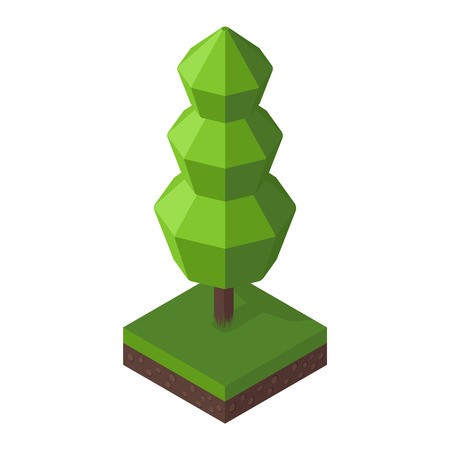 Vector Of Green Isometric Tree 450x450 Vector Of Green Isometric Tree