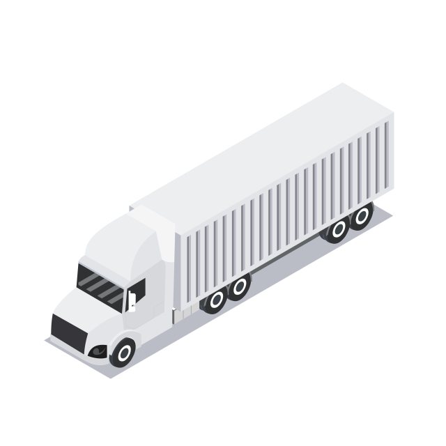 640x640 Isometric Design Of Trailer Export Container, Isometric, Truck
