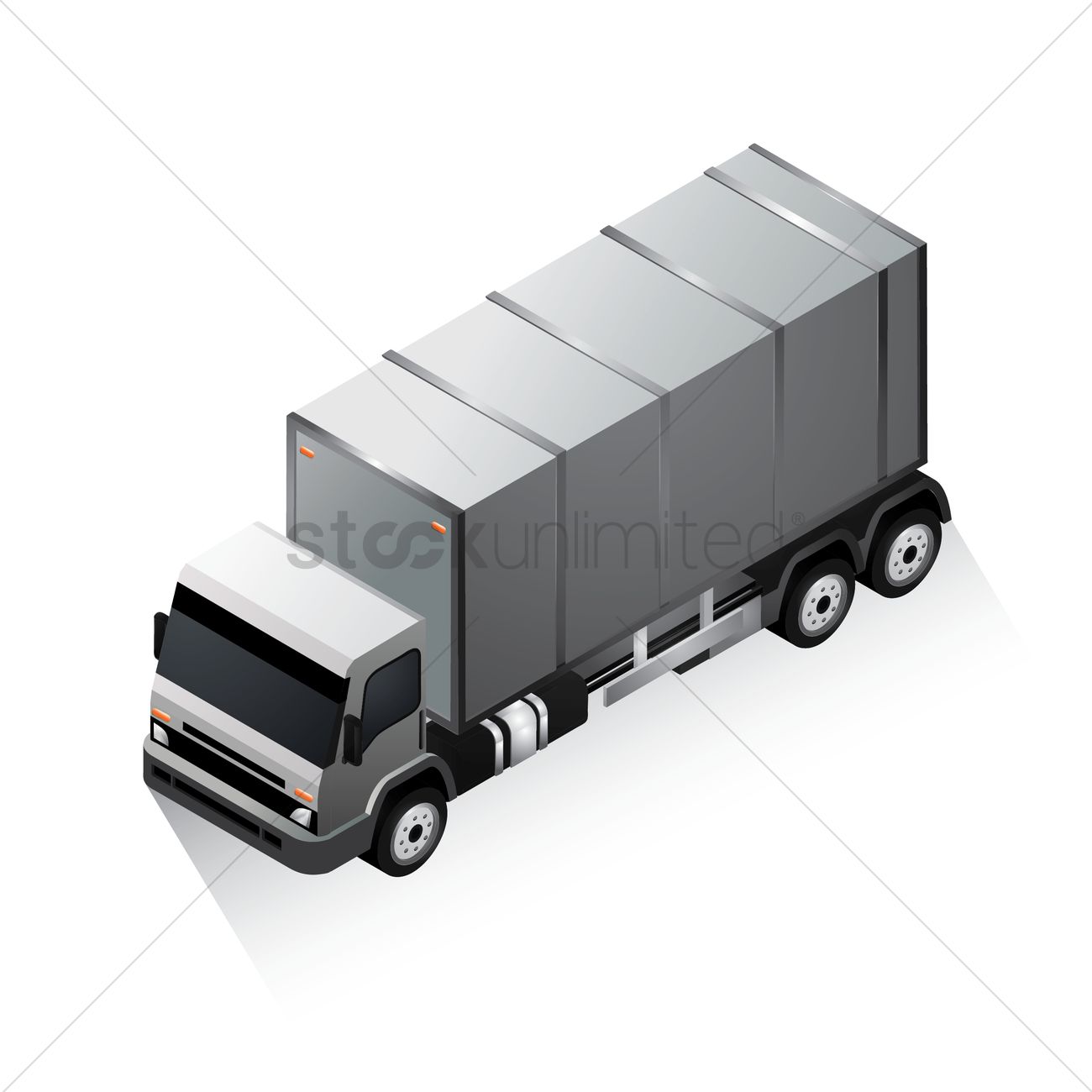 1300x1300 Isometric Truck Vector Image