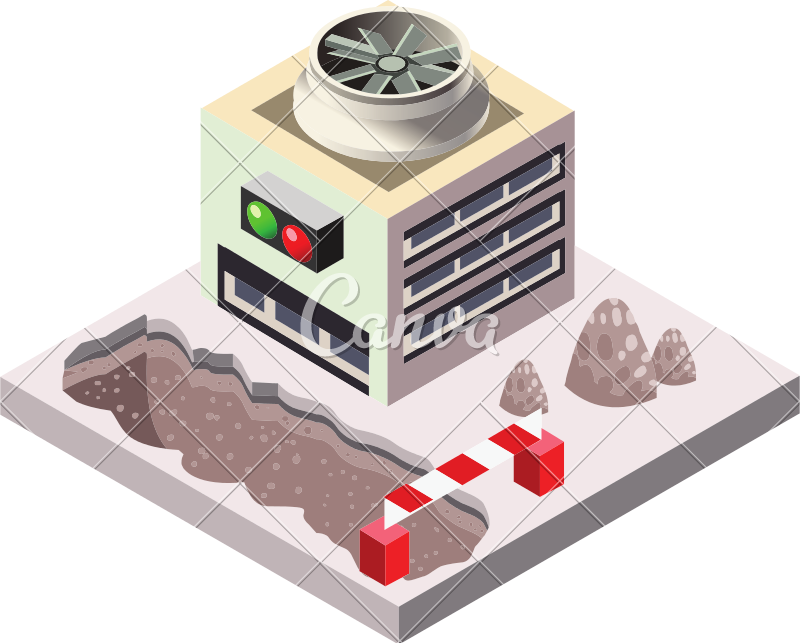 800x643 Factory Building Isometric Vector