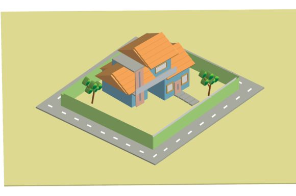 580x385 House Isometric Vector Graphic