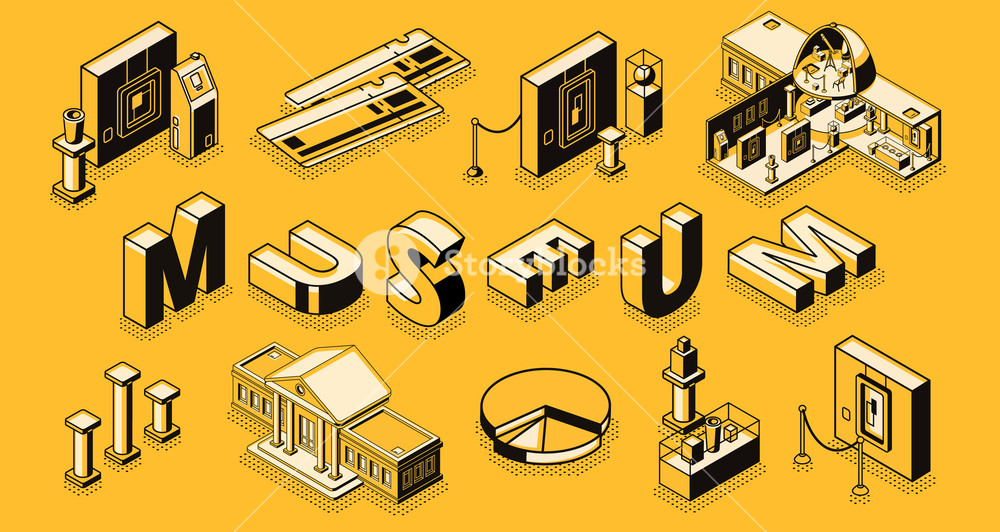 1000x532 Museum Or Art Gallery Isometric Vector Concept With Museum Cross