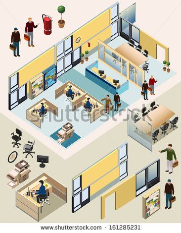 366x470 Awesome Vector Custom Isometric Office
