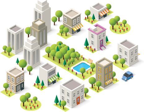 464x360 Building Isometric Vector Free Vector Download