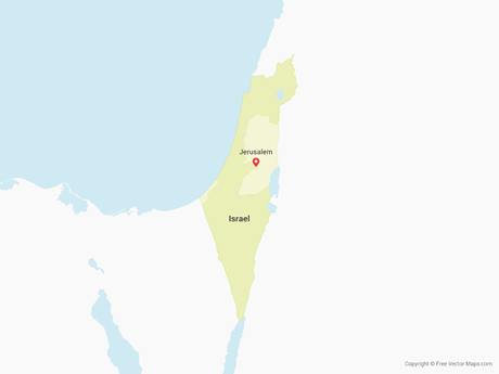 460x345 Vector Map Of Israel Palestinian Territories Free Vector Maps