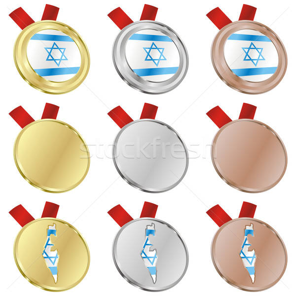 600x600 Israel Vector Flag In Medal Shapes Vector Illustration Daniel