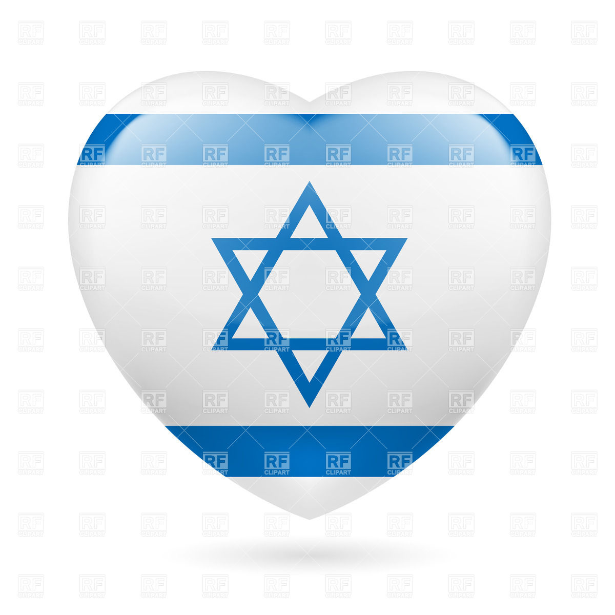 1200x1200 Heart With Israeli Flag Colors