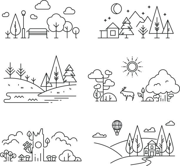 612x567 Landscape Line Drawing Vector Inspirational Clipart Of Collections