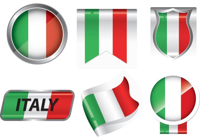 Italian Flag Badge Vectors 700x490 Italian Flag Badge Vectors
