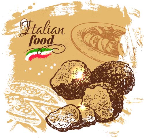 500x482 Hand Drawn Italian Food Design Vector Material Free Download