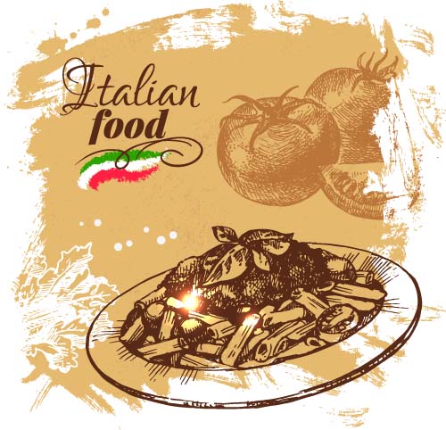 500x482 Hand Drawn Italian Food Design Vector Material Free Download
