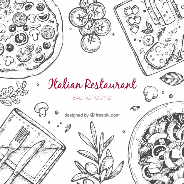 626x626 Hand Drawn Italian Restaurant Background Vector Free Download