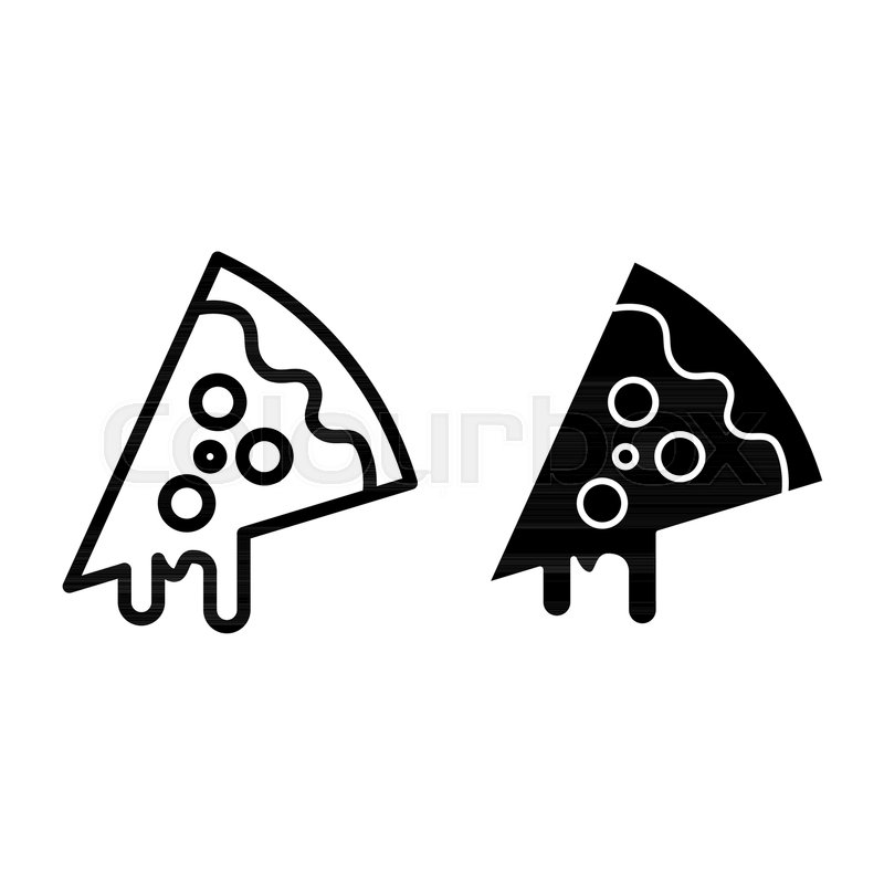 800x800 Slice Of Pizza Line And Glyph Icon Stock Vector Colourbox